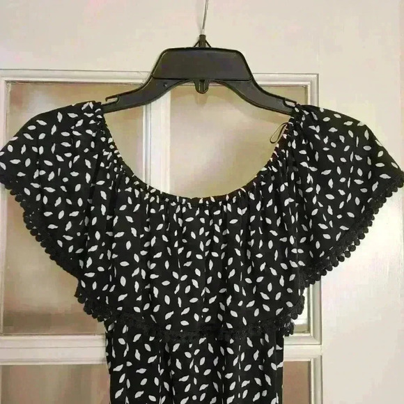 OP Ocean Pacific Black Off Shoulder Beach Vacation Dress Made in Mexico Large - Picture 5 of 9